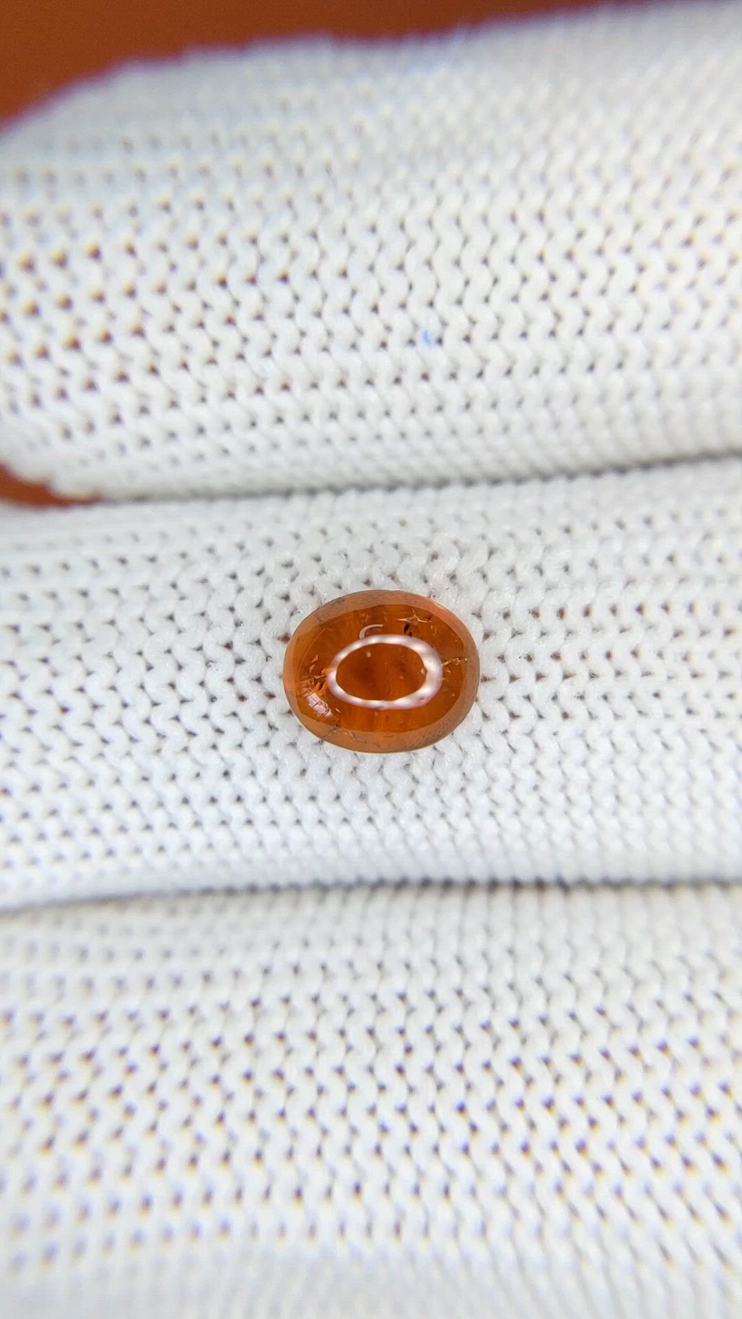 1.48 Ct. Orange Cabochon Hessonite Garnet from Madagascar Size Video