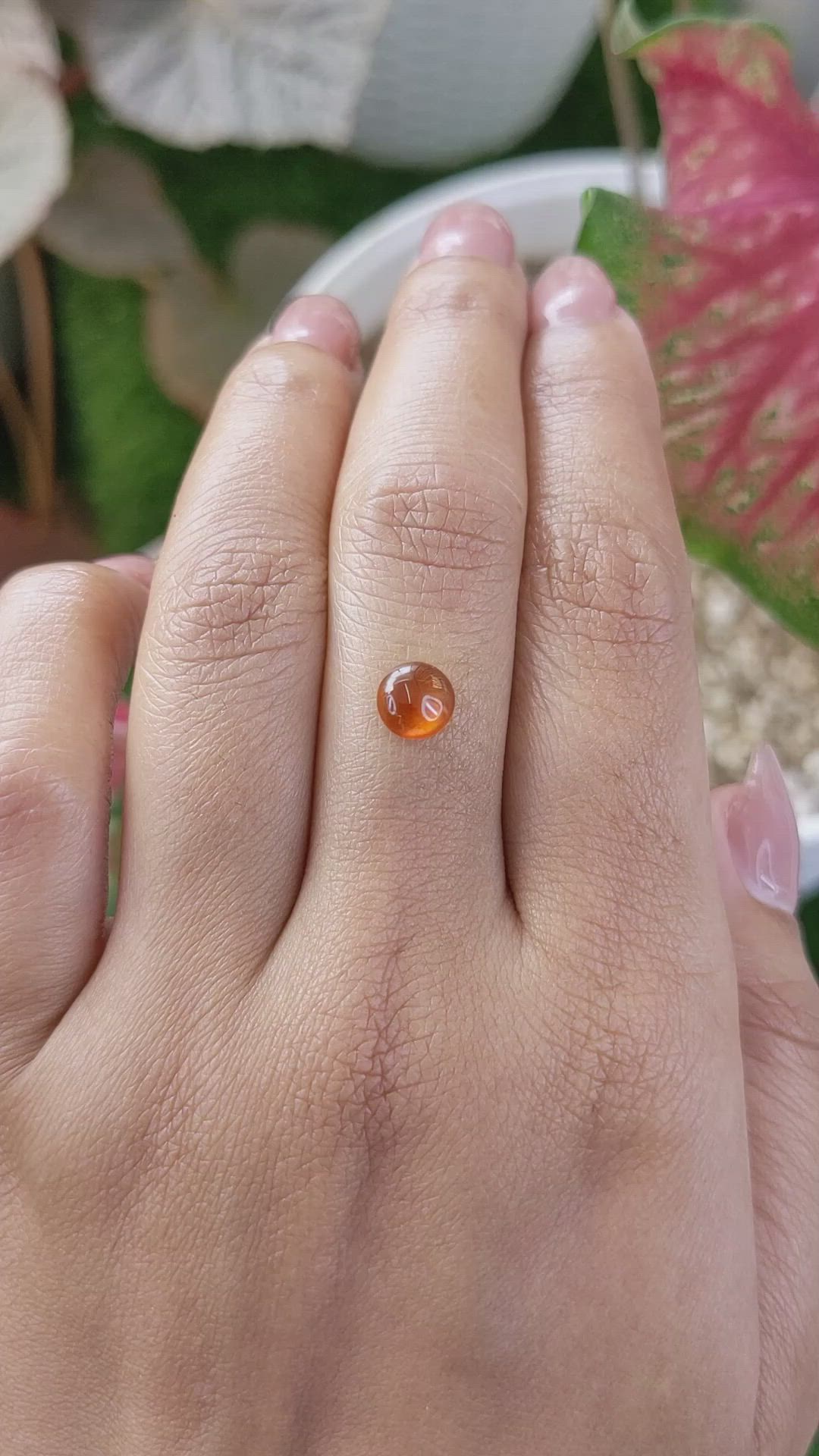 1.11 Ct. Orange Cabochon Hessonite Garnet from Madagascar Size Video