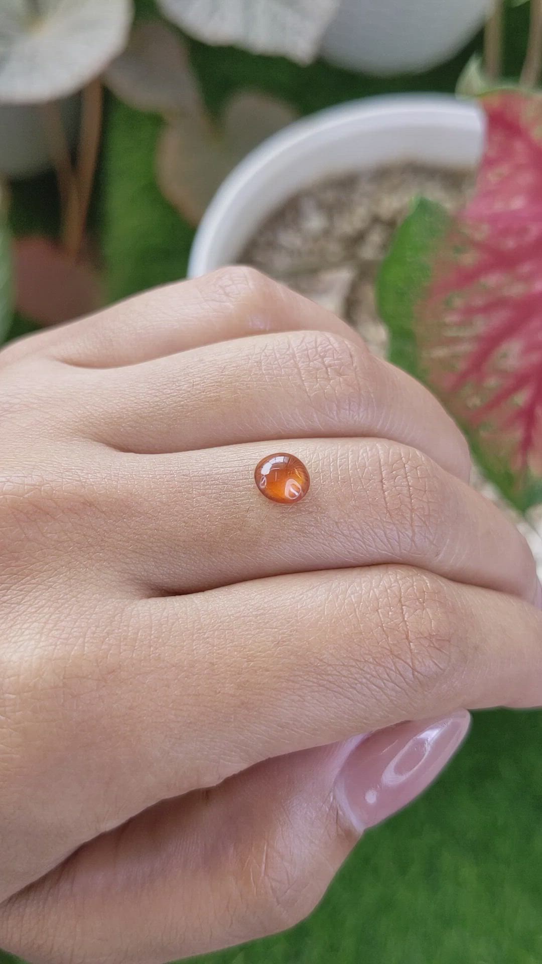 1.11 Ct. Orange Cabochon Hessonite Garnet from Madagascar Size Video
