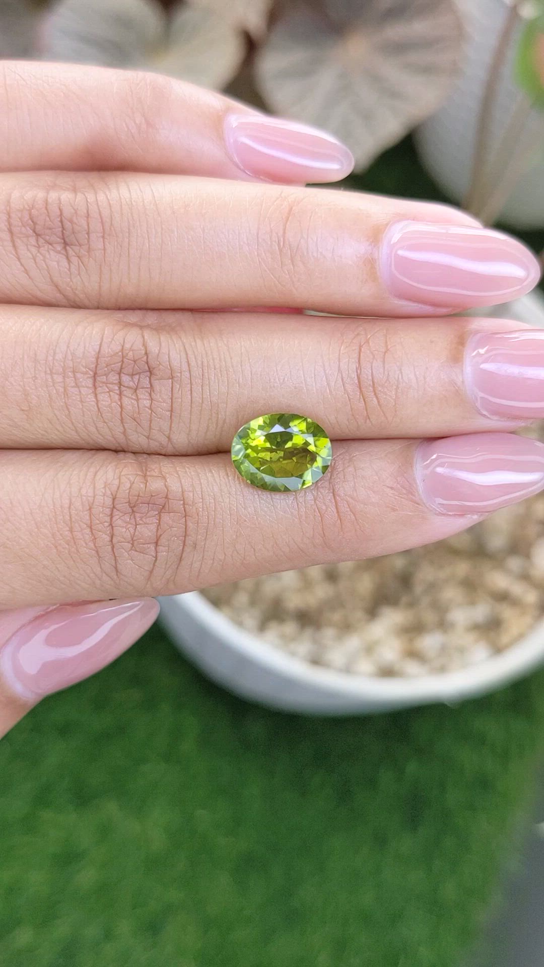3.32 Ct. Yellowish Green Peridot from Pakistan Size Video