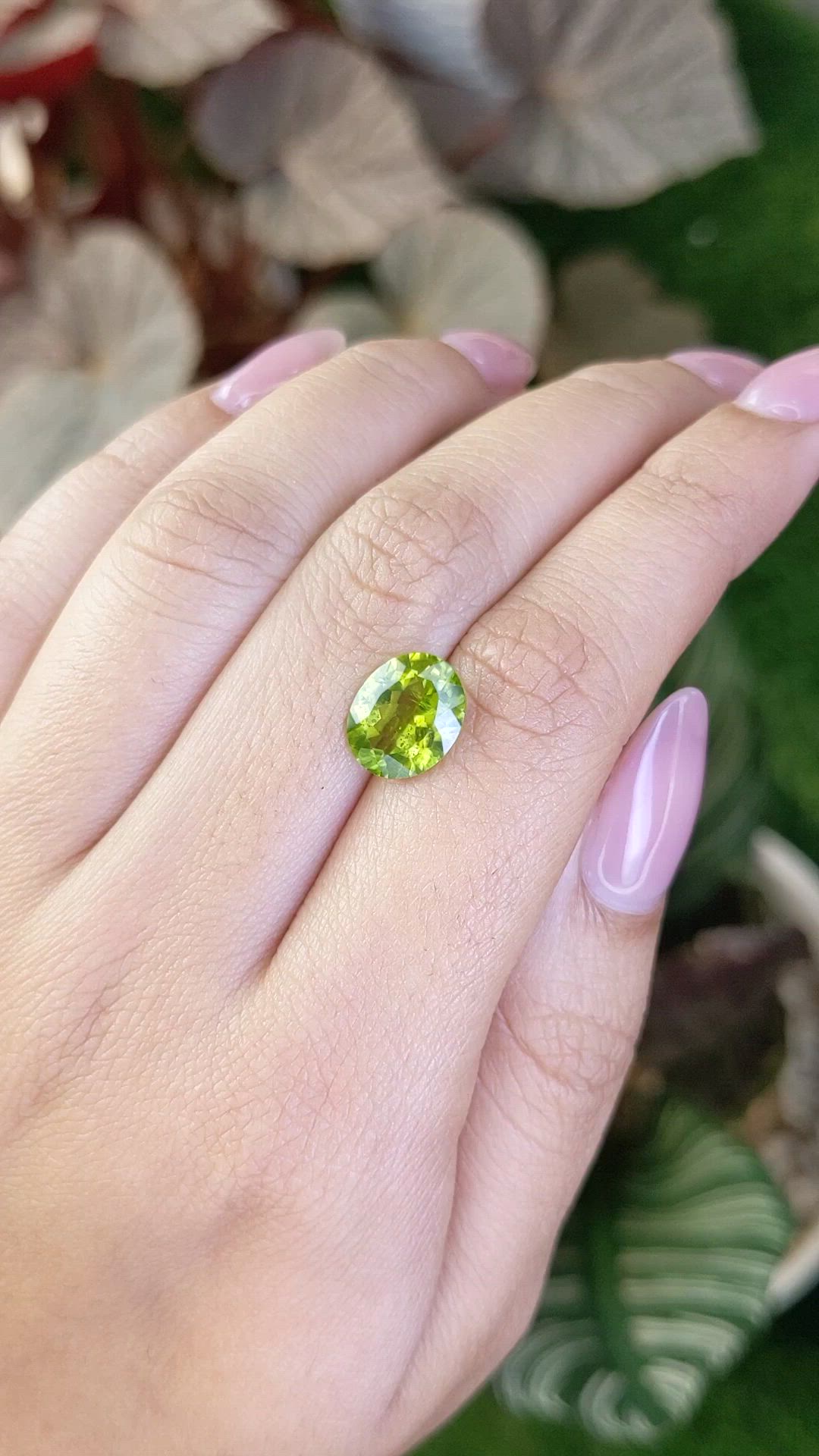 3.41 Ct. Yellowish Green Peridot from Pakistan Size Video