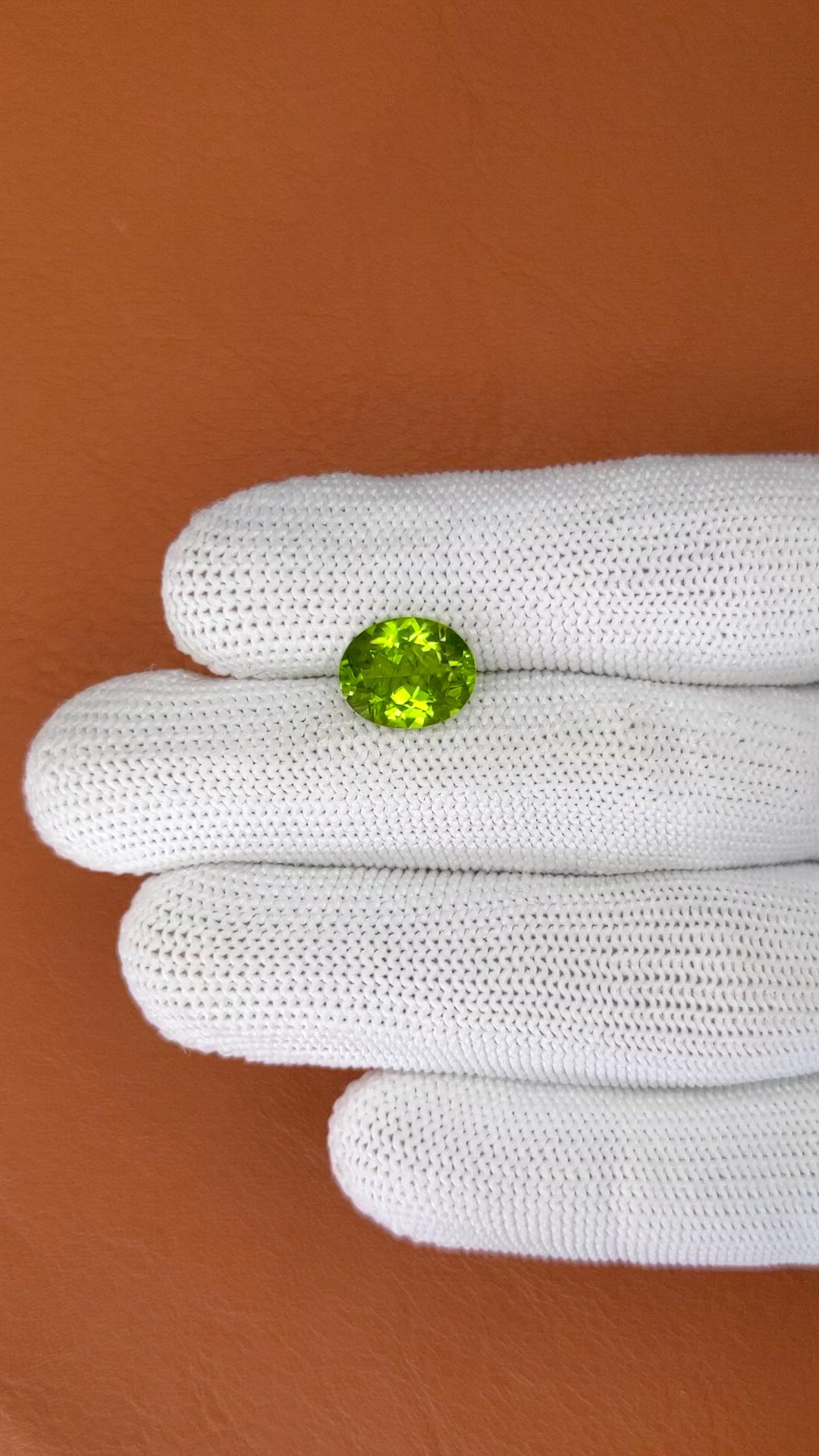 3.41 Ct. Yellowish Green Peridot from Pakistan Size Video