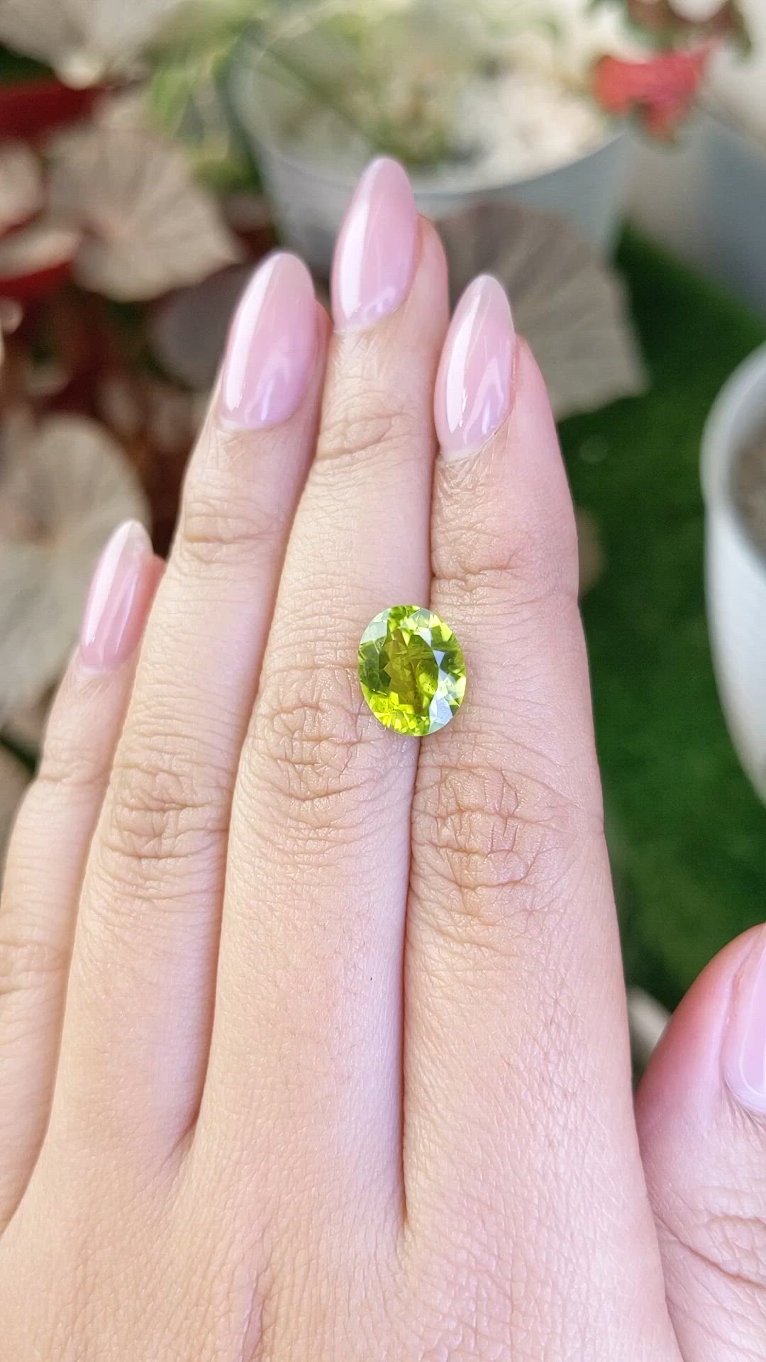 3.41 Ct. Yellowish Green Peridot from Pakistan Size Video