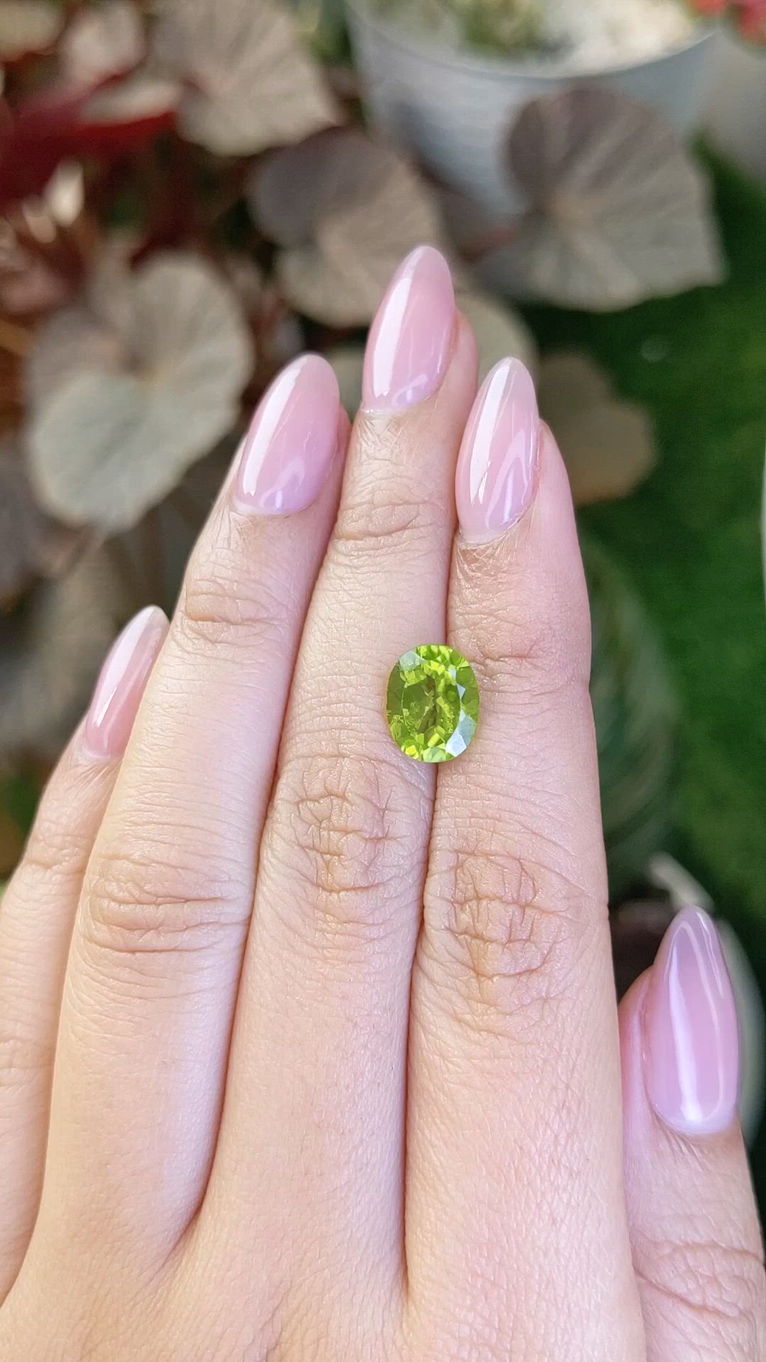 3.11 Ct. Yellowish Green Peridot from Pakistan Size Video