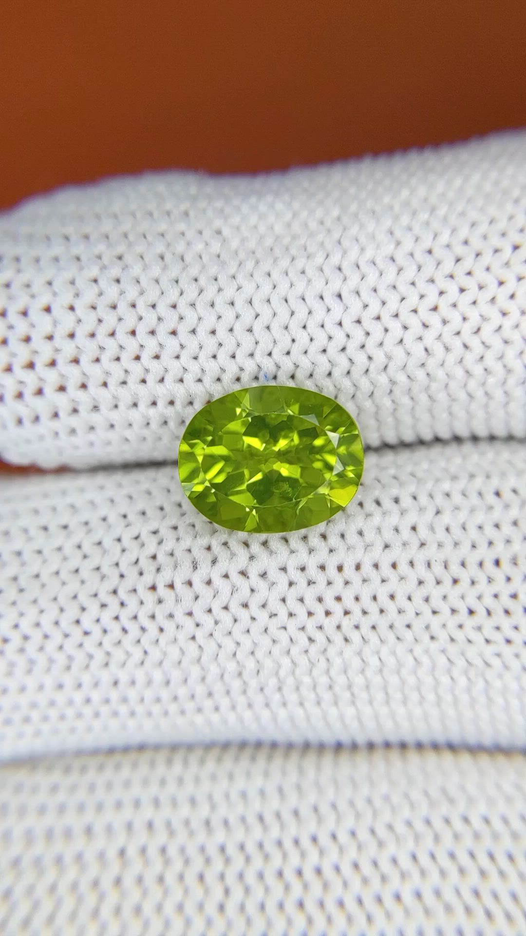 3.11 Ct. Yellowish Green Peridot from Pakistan Size Video