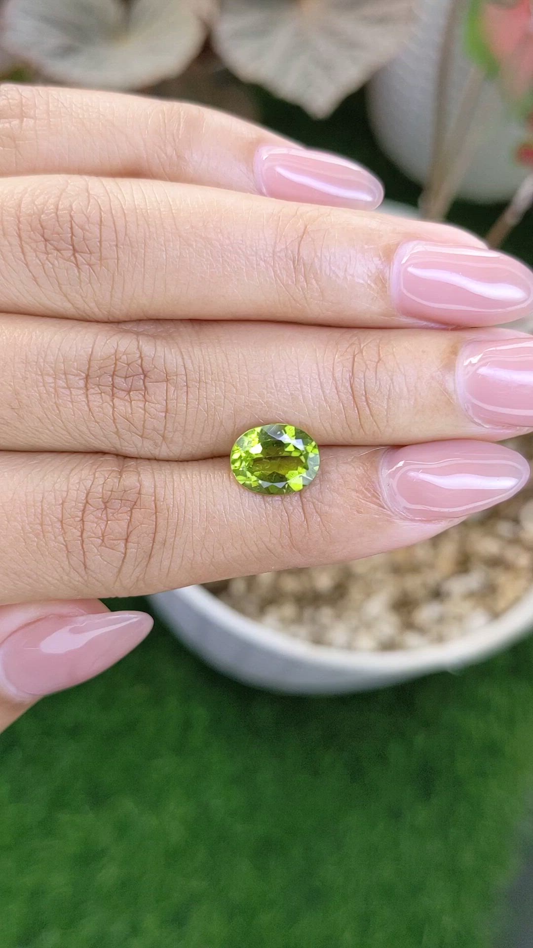 2.71 Ct. Yellowish Green Peridot from Pakistan Size Video