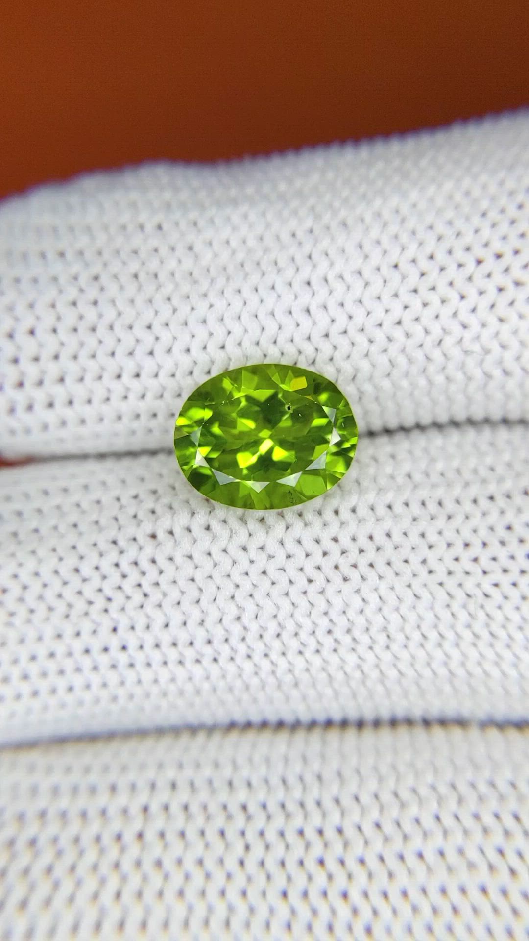 3.12 Ct. Yellowish Green Peridot from Pakistan Size Video