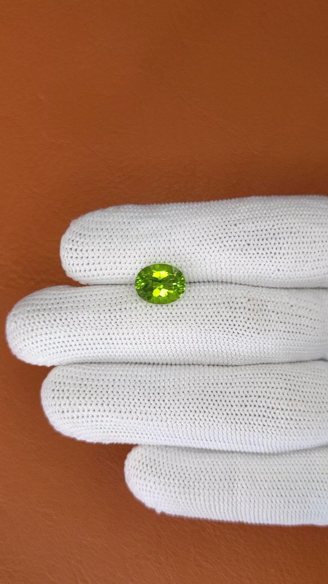 3.12 Ct. Yellowish Green Peridot from Pakistan Size Video