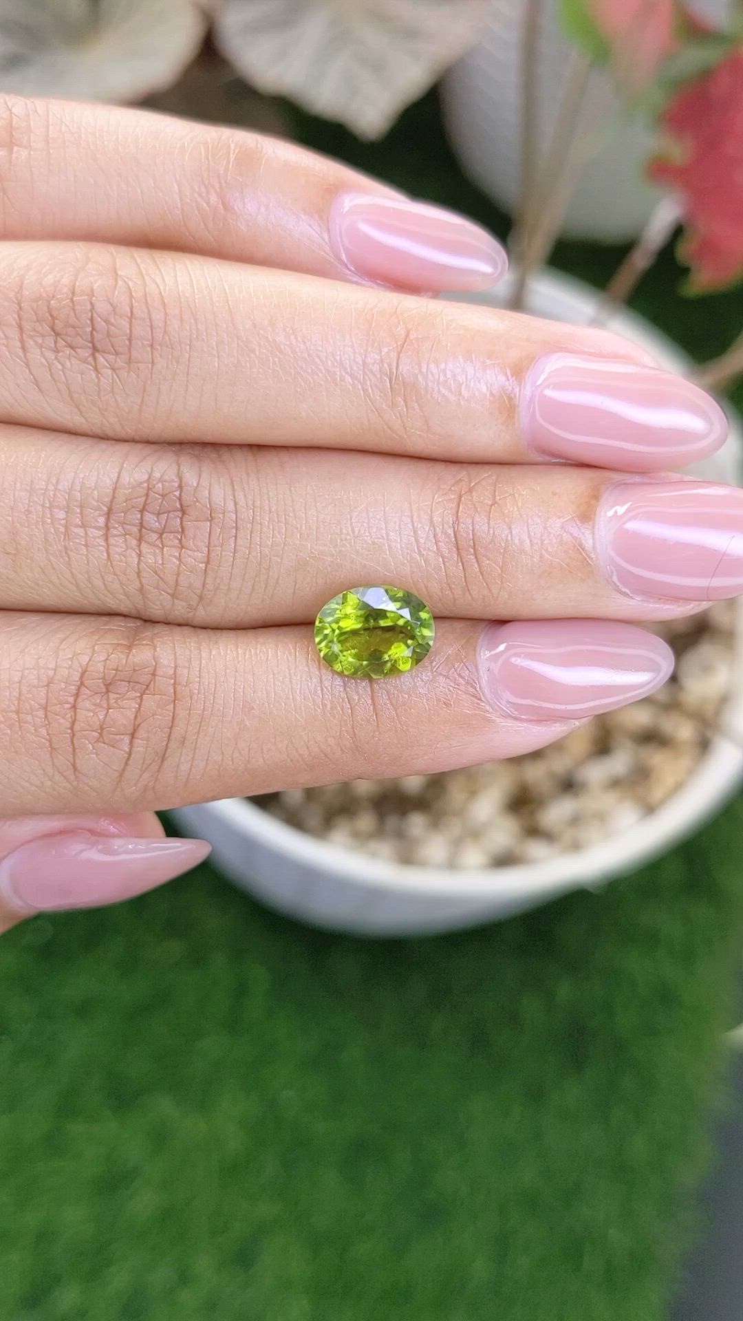 2.73 Ct. Yellowish Green Peridot from Pakistan Size Video
