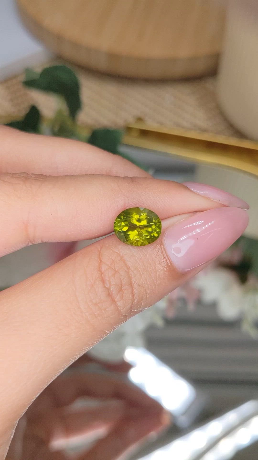 2.99 Ct. Yellowish Green Peridot from Pakistan Size Video