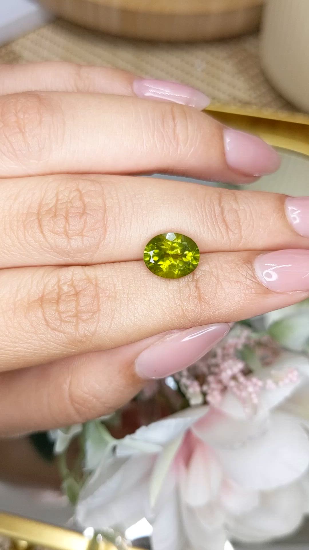 2.99 Ct. Yellowish Green Peridot from Pakistan Size Video