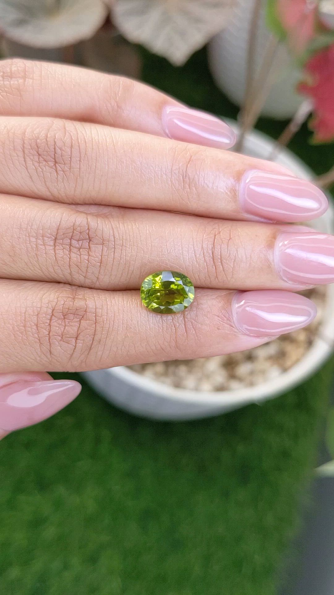 3.40 Ct. Yellowish Green Peridot from Pakistan Size Video