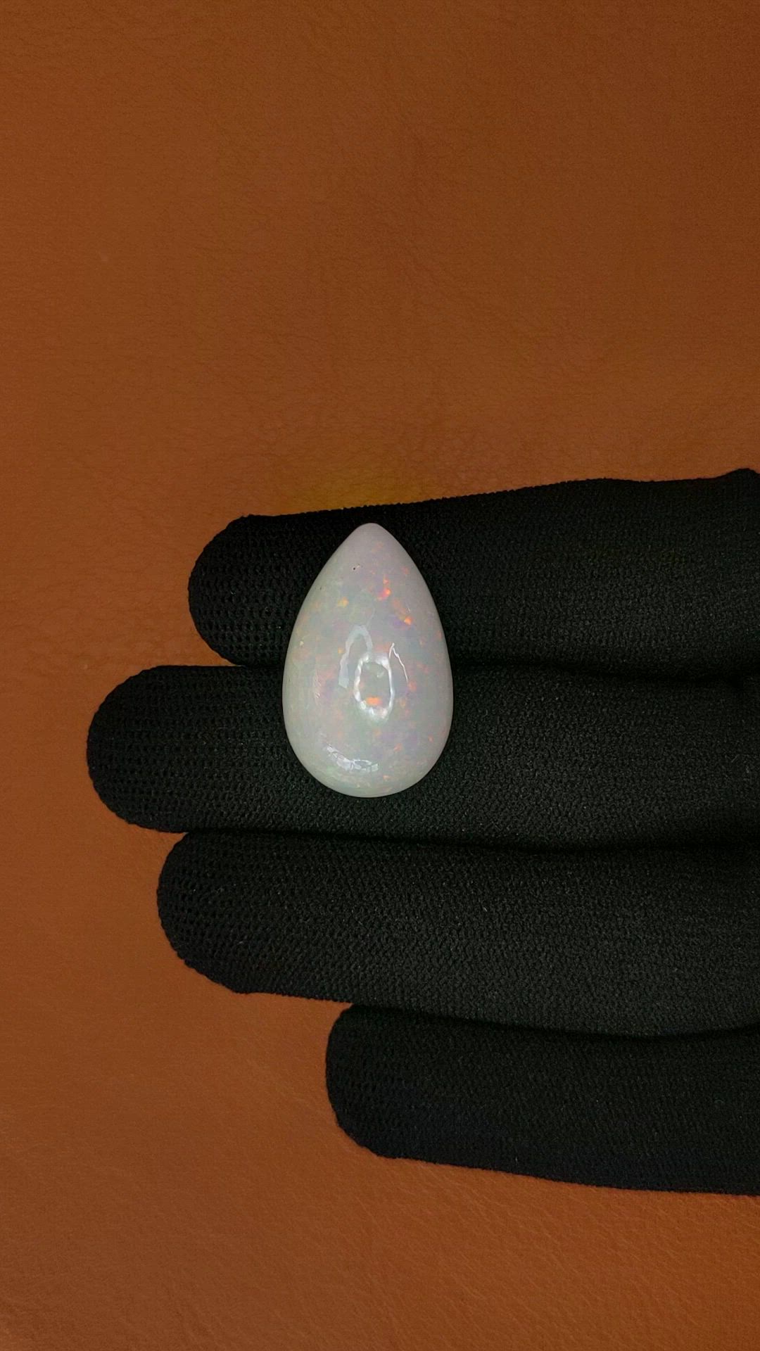 17.22 Ct. Multi Color Cabochon White Opal from Australia Size Video