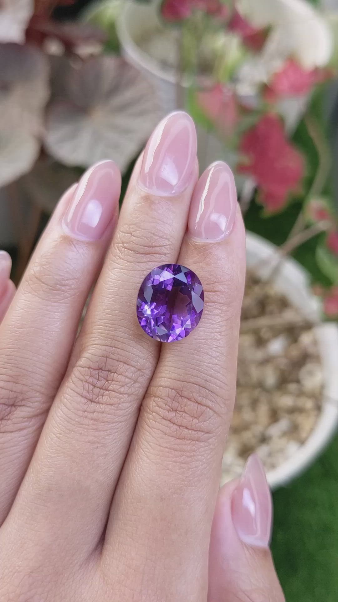 8.37 Ct. Purple Amethyst from Ceylon (Sri Lanka) Size Video