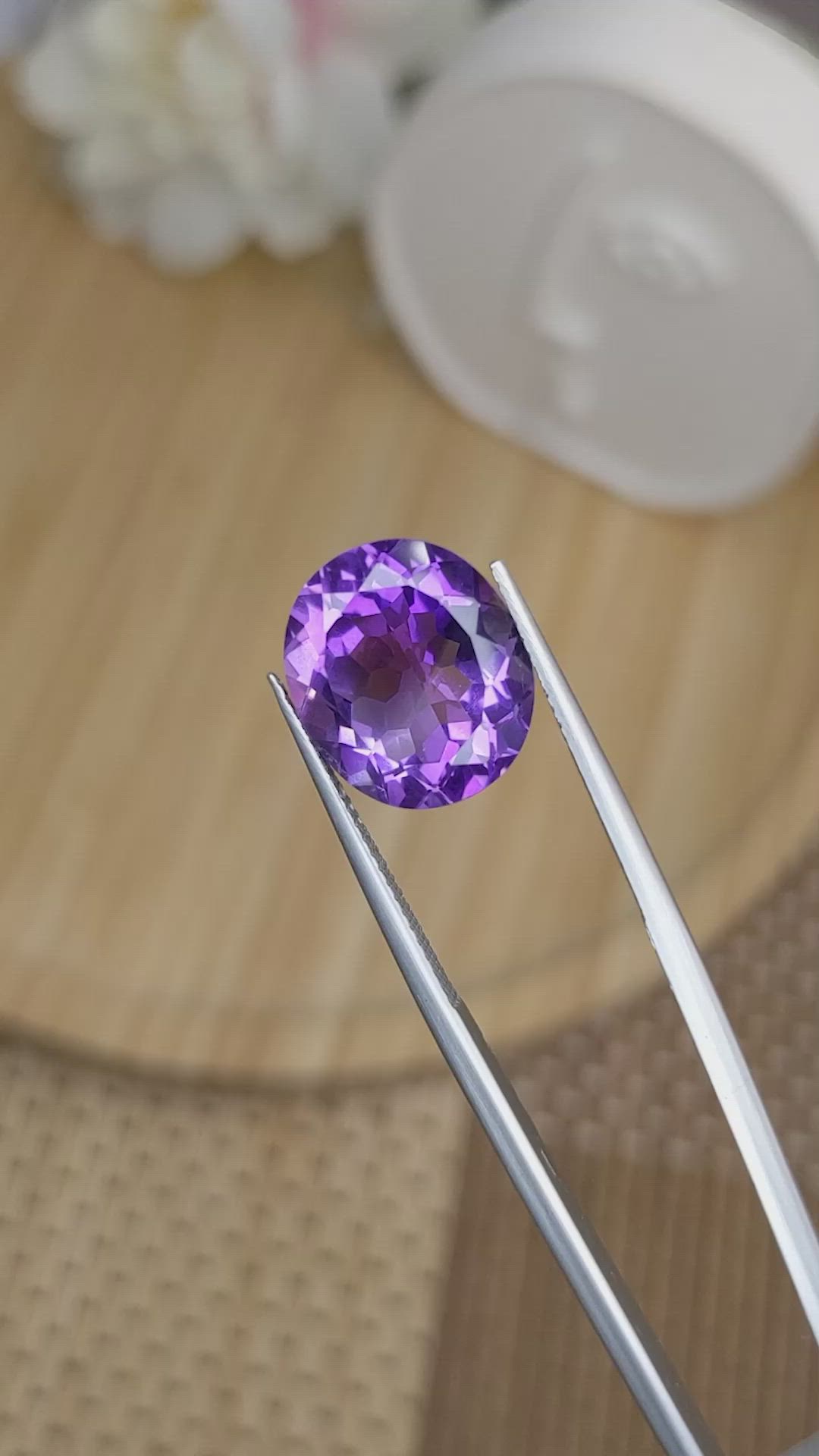 7.67 Ct. Purple Amethyst from Ceylon (Sri Lanka) Size Video
