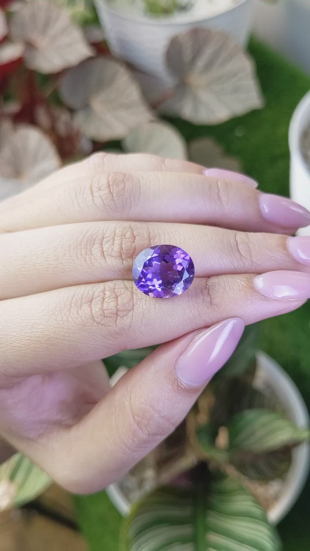8.46 Ct. Purple Amethyst from Ceylon (Sri Lanka) Size Video