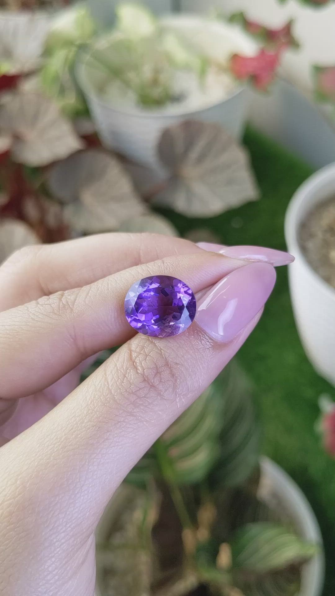 8.46 Ct. Purple Amethyst from Ceylon (Sri Lanka) Size Video