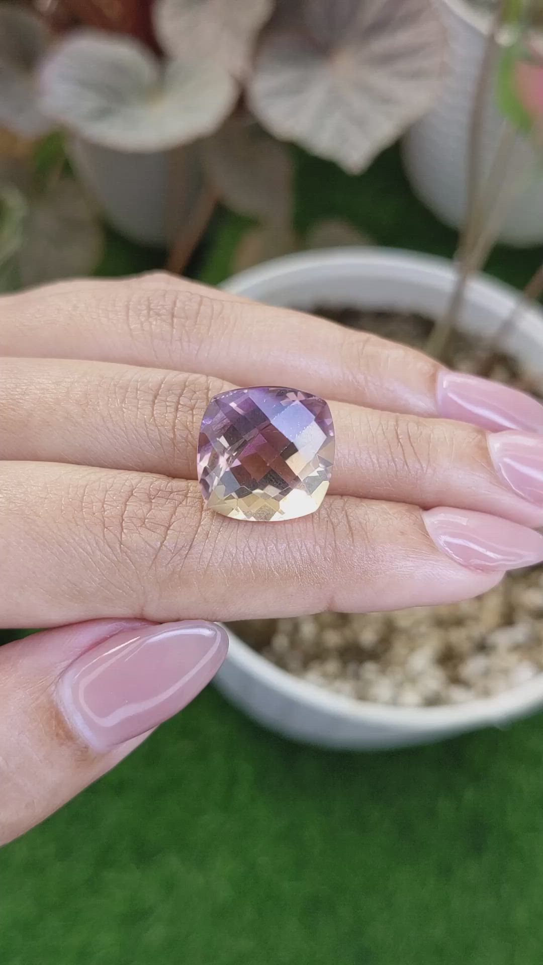15.68 Ct. Bi Color Ametrine from Madagascar Size Video