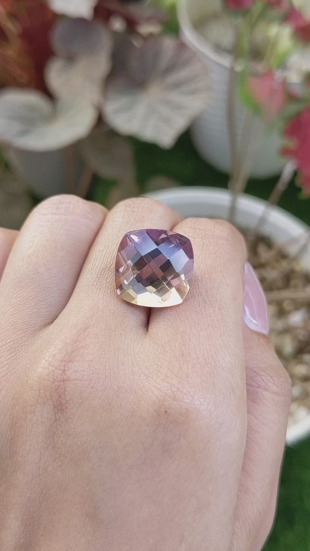 15.68 Ct. Bi Color Ametrine from Madagascar Size Video