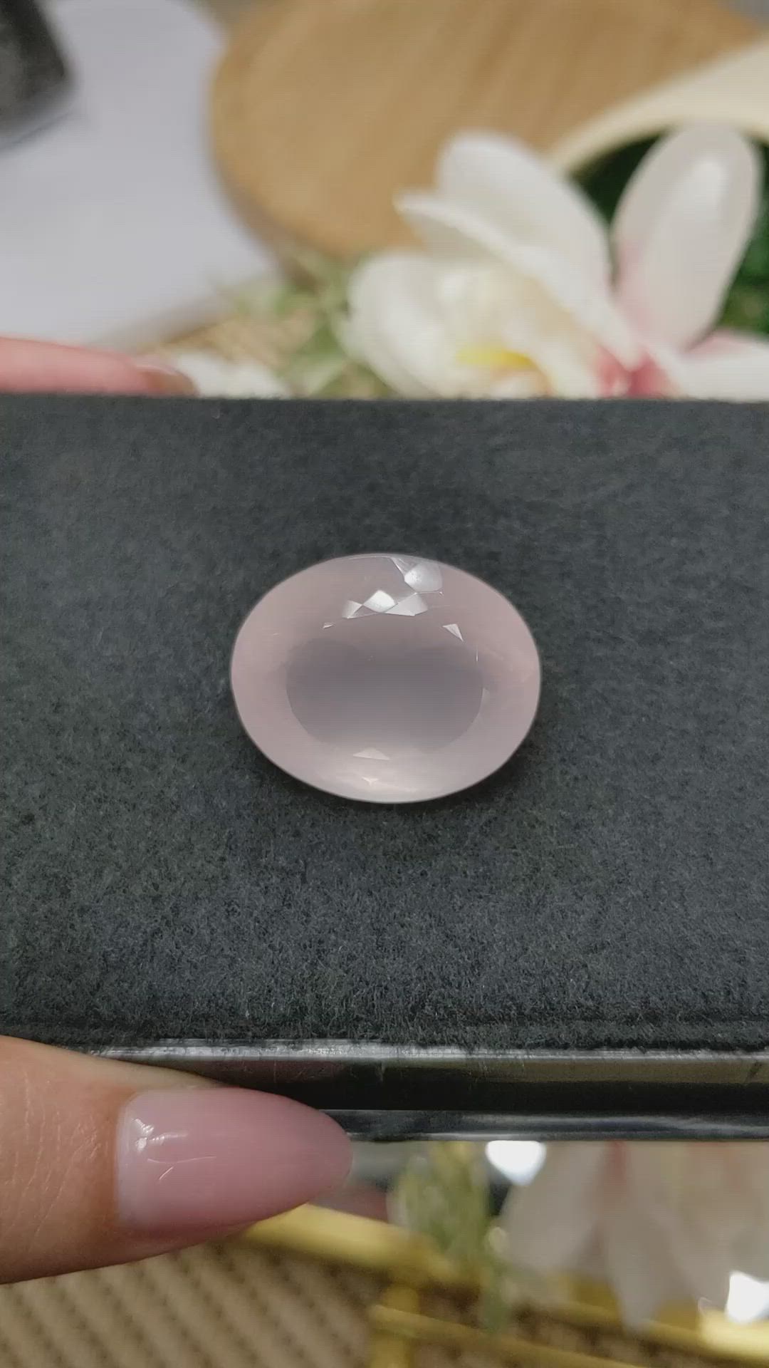 49.97 Ct. Pink Rose Quartz from Ceylon (Sri Lanka) Size Video