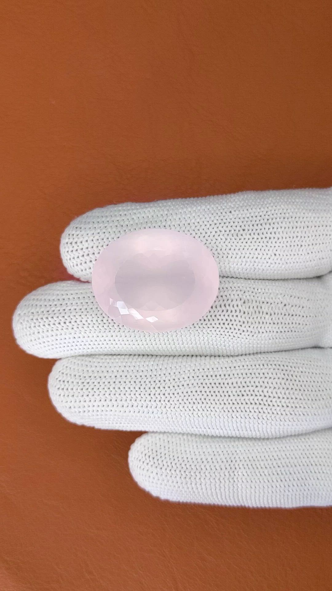 49.97 Ct. Pink Rose Quartz from Ceylon (Sri Lanka) Size Video
