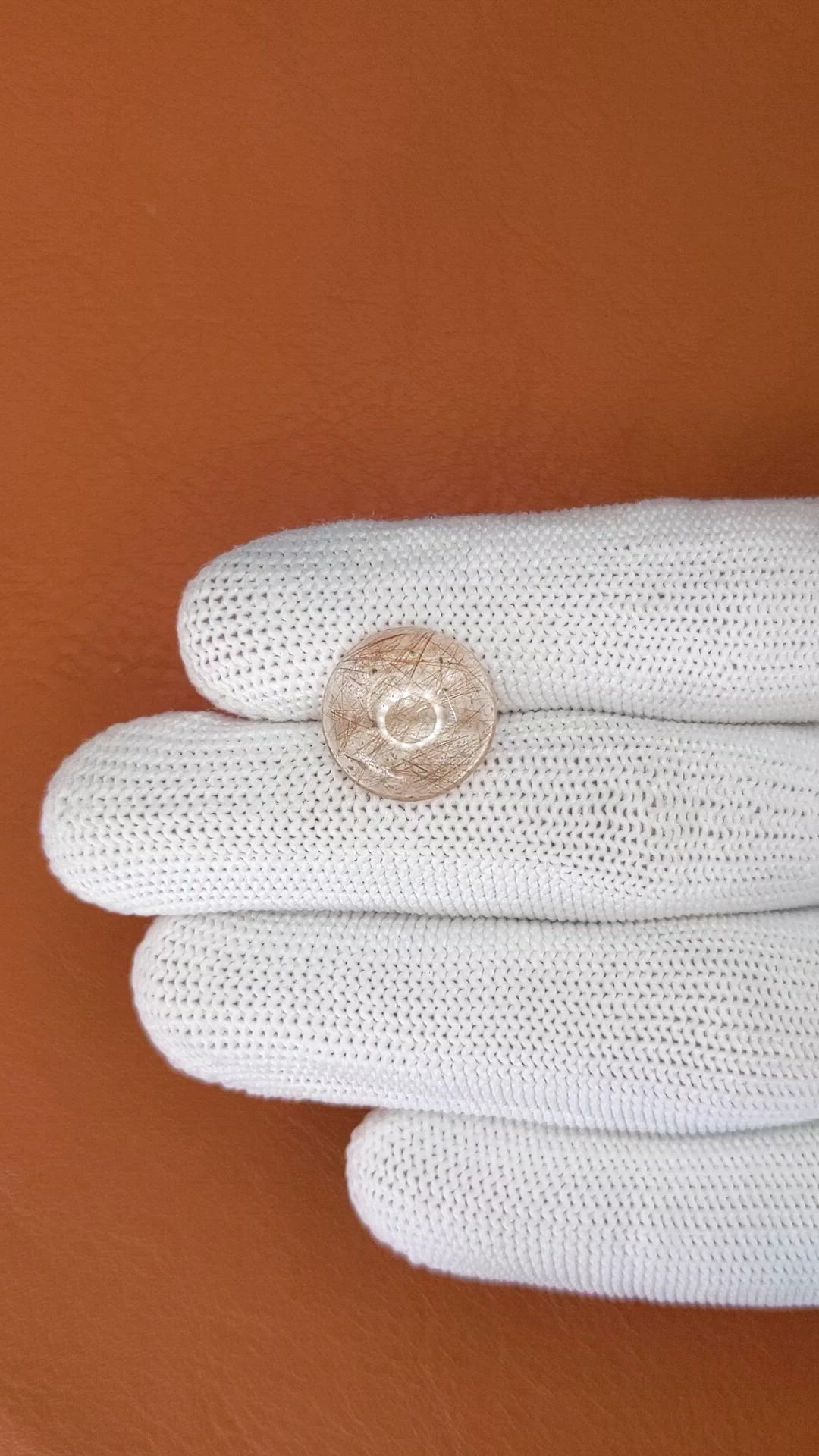 7.74 Ct. Rose Cabochon Rutilated Quartz from Ceylon (Sri Lanka) Size Video