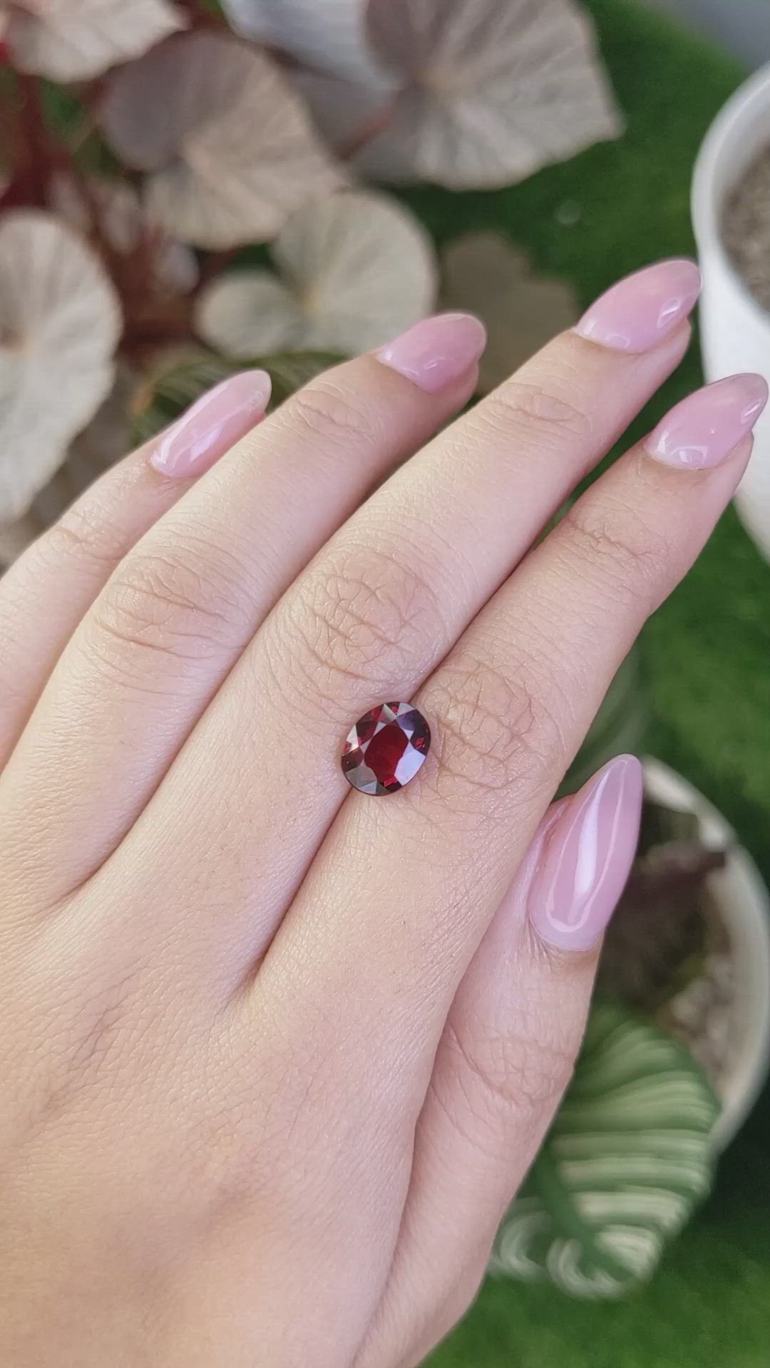 2.48 Ct. Red Almandine Garnet from Ceylon (Sri Lanka) Size Video