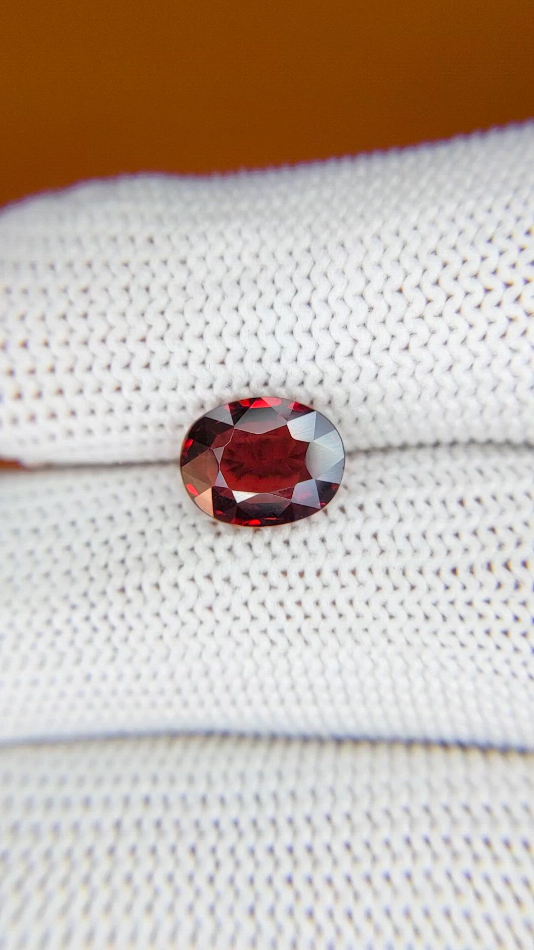 2.48 Ct. Red Almandine Garnet from Ceylon (Sri Lanka) Size Video