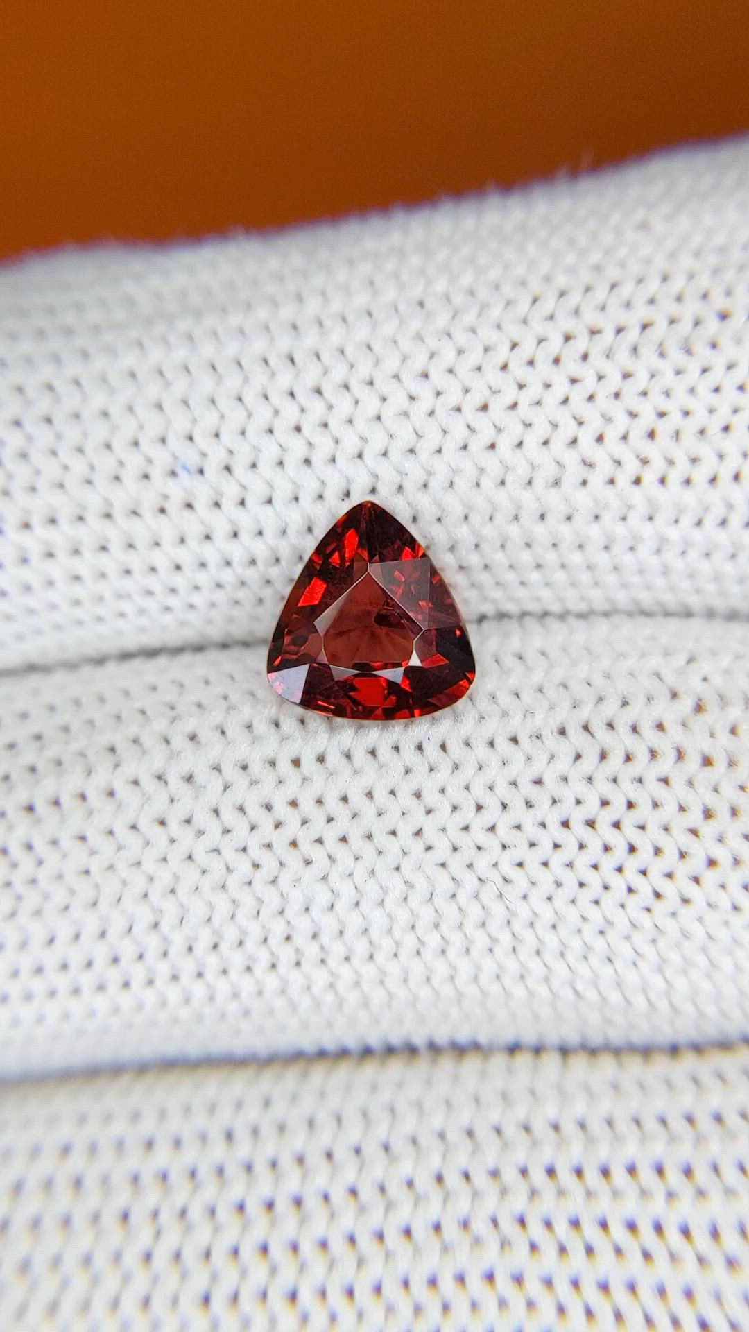 1.99 Ct. Red Almandine Garnet from Ceylon (Sri Lanka) Size Video