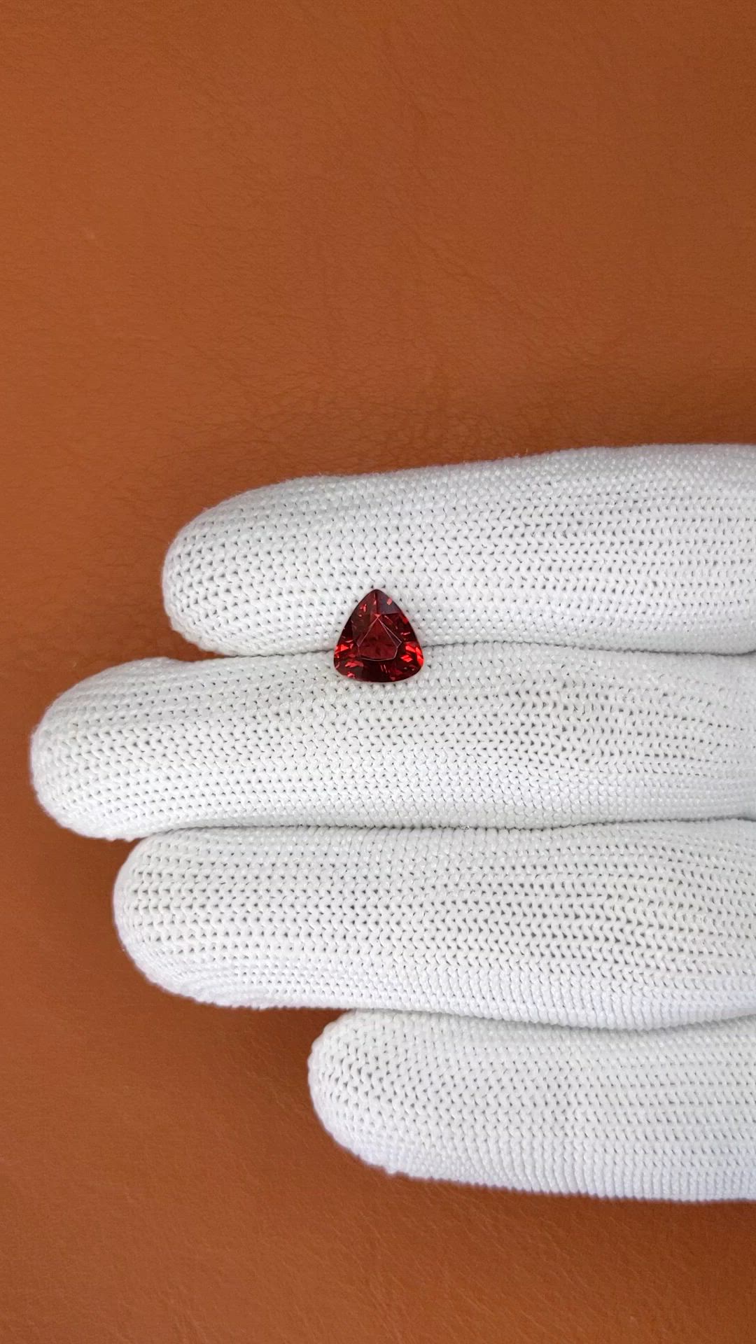 1.99 Ct. Red Almandine Garnet from Ceylon (Sri Lanka) Size Video