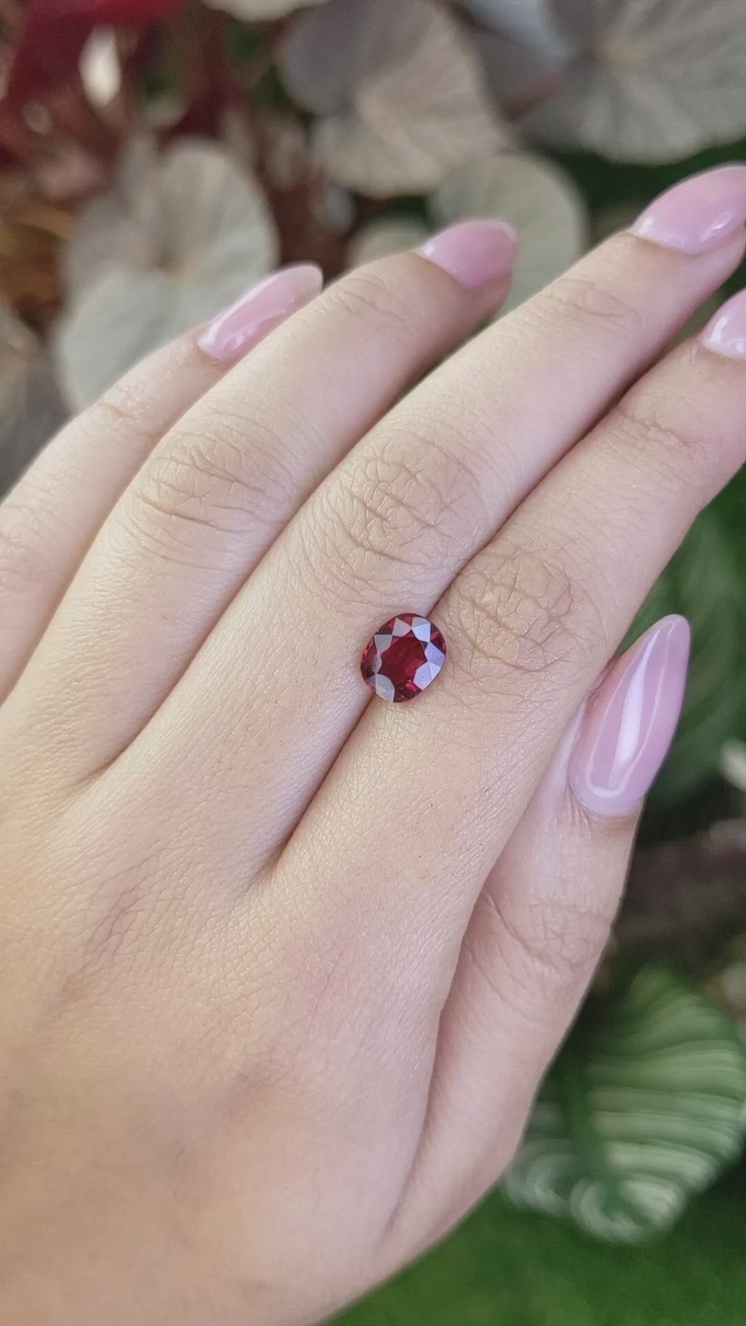 1.89 Ct. Red Almandine Garnet from Ceylon (Sri Lanka) Size Video
