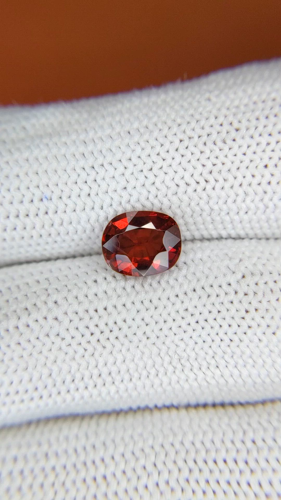 1.89 Ct. Red Almandine Garnet from Ceylon (Sri Lanka) Size Video