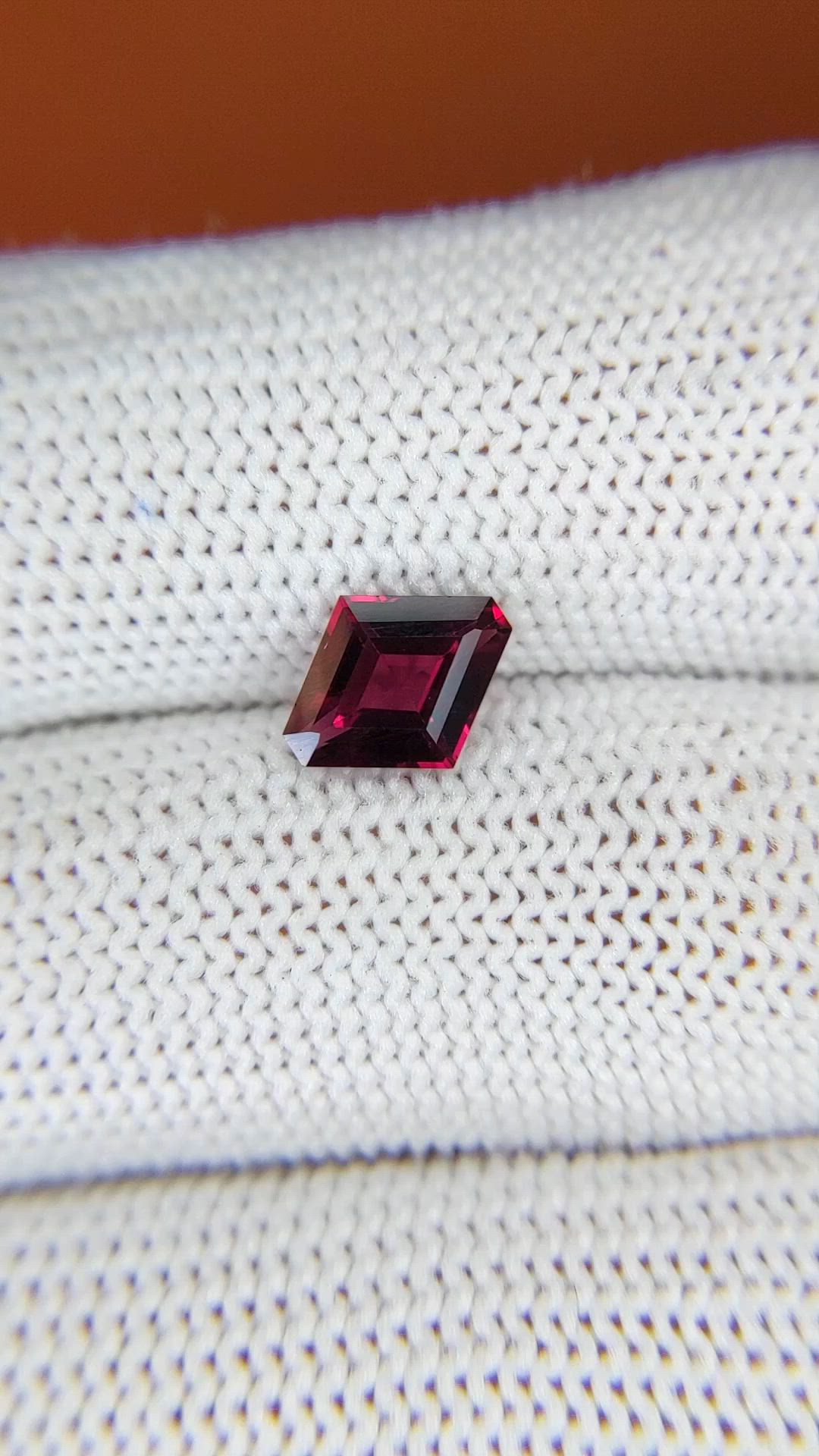 1.45 Ct. Red Rhodolite Garnet from Ceylon (Sri Lanka) Size Video