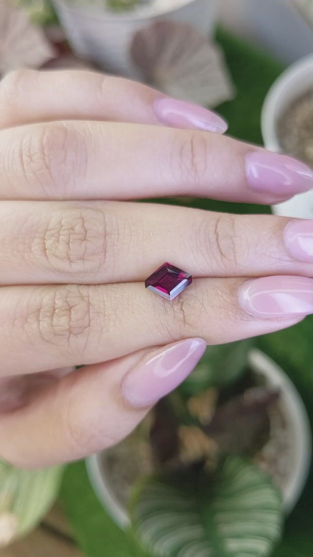 1.45 Ct. Red Rhodolite Garnet from Ceylon (Sri Lanka) Size Video