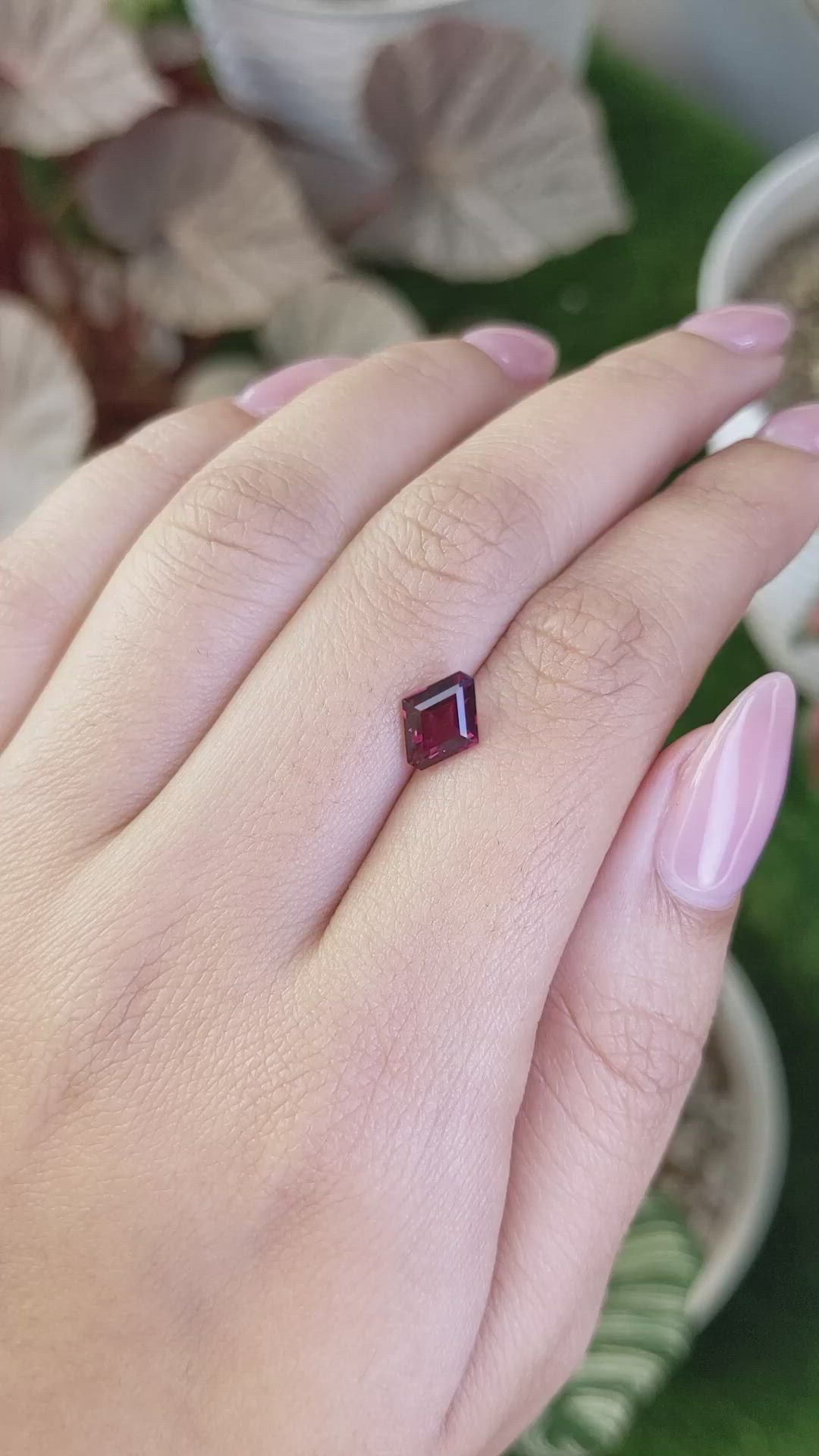 1.45 Ct. Red Rhodolite Garnet from Ceylon (Sri Lanka) Size Video
