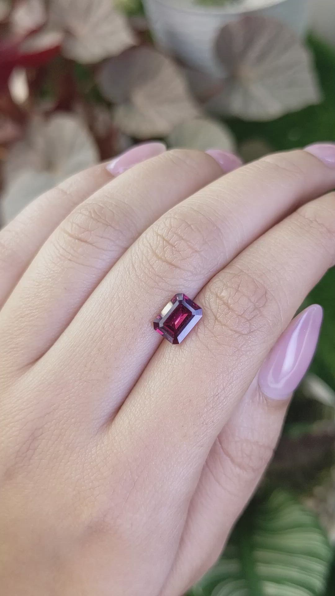 2.14 Ct. Purplish Red Rhodolite Garnet from Ceylon (Sri Lanka) Size Video
