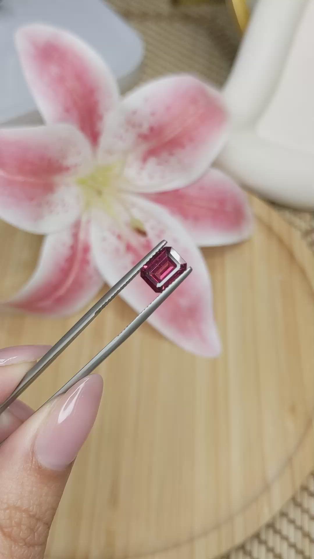 2.14 Ct. Purplish Red Rhodolite Garnet from Ceylon (Sri Lanka) Size Video