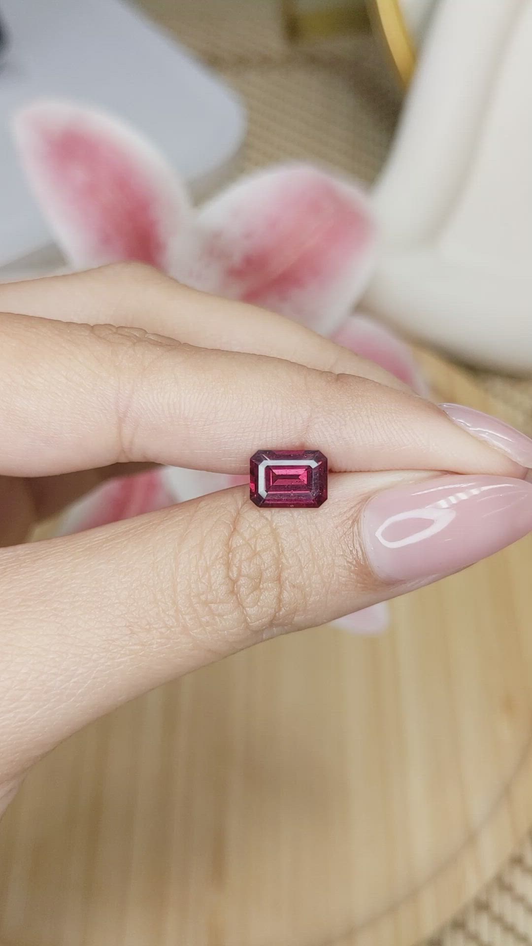 2.14 Ct. Purplish Red Rhodolite Garnet from Ceylon (Sri Lanka) Size Video