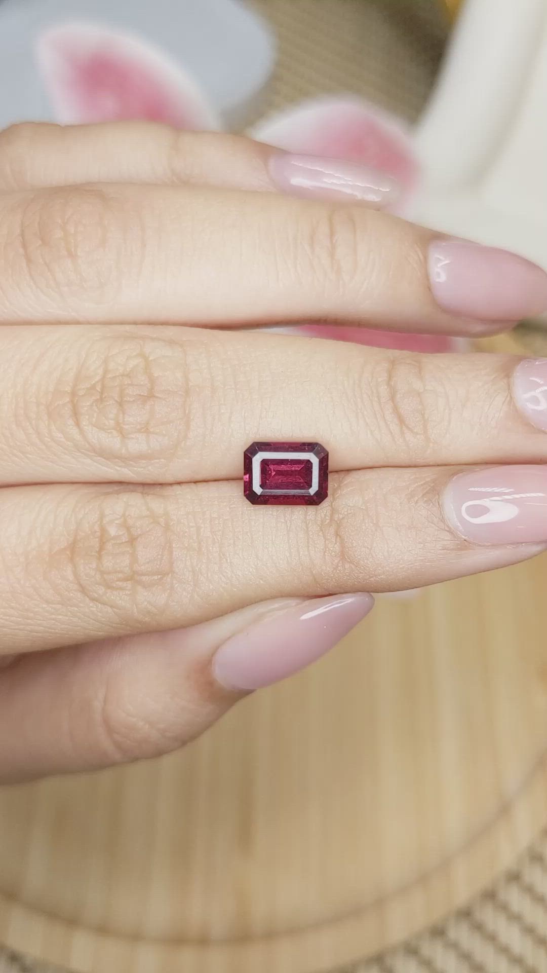 2.14 Ct. Purplish Red Rhodolite Garnet from Ceylon (Sri Lanka) Size Video