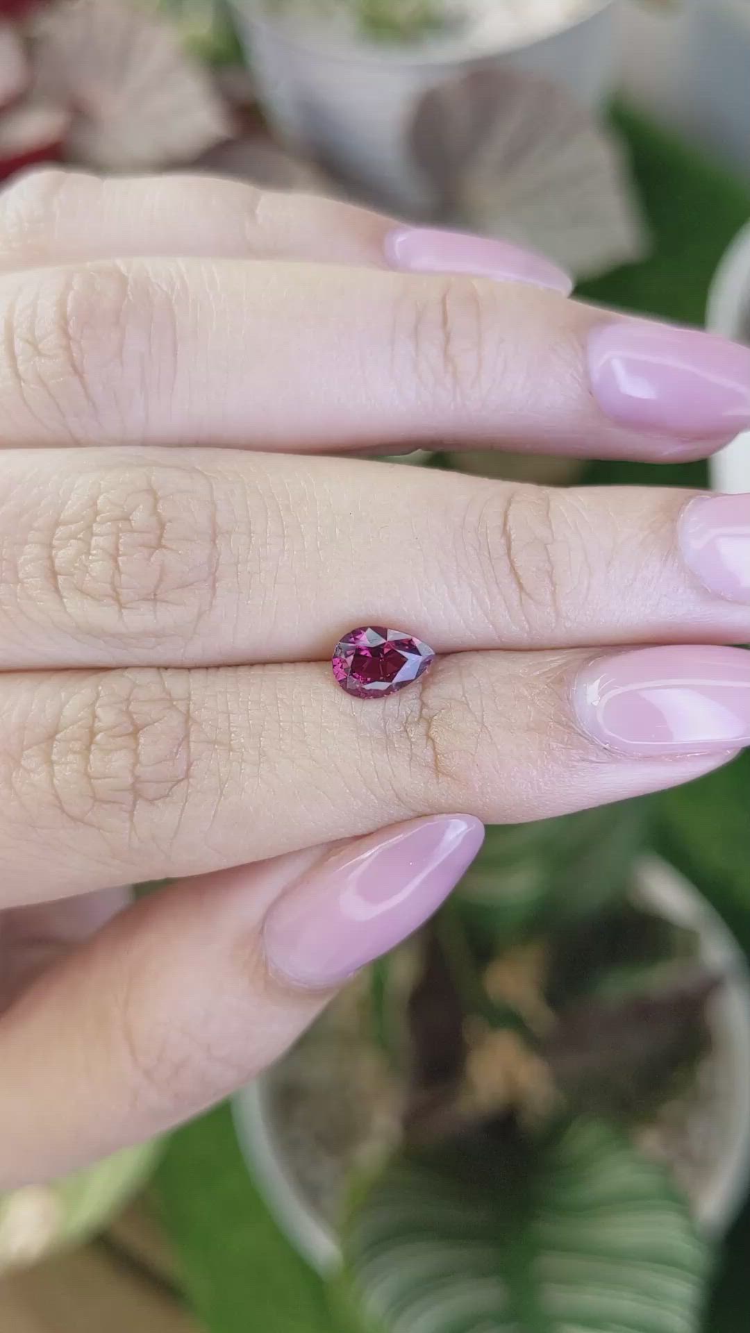1.17 Ct. Purplish Red Rhodolite Garnet from Ceylon (Sri Lanka) Size Video