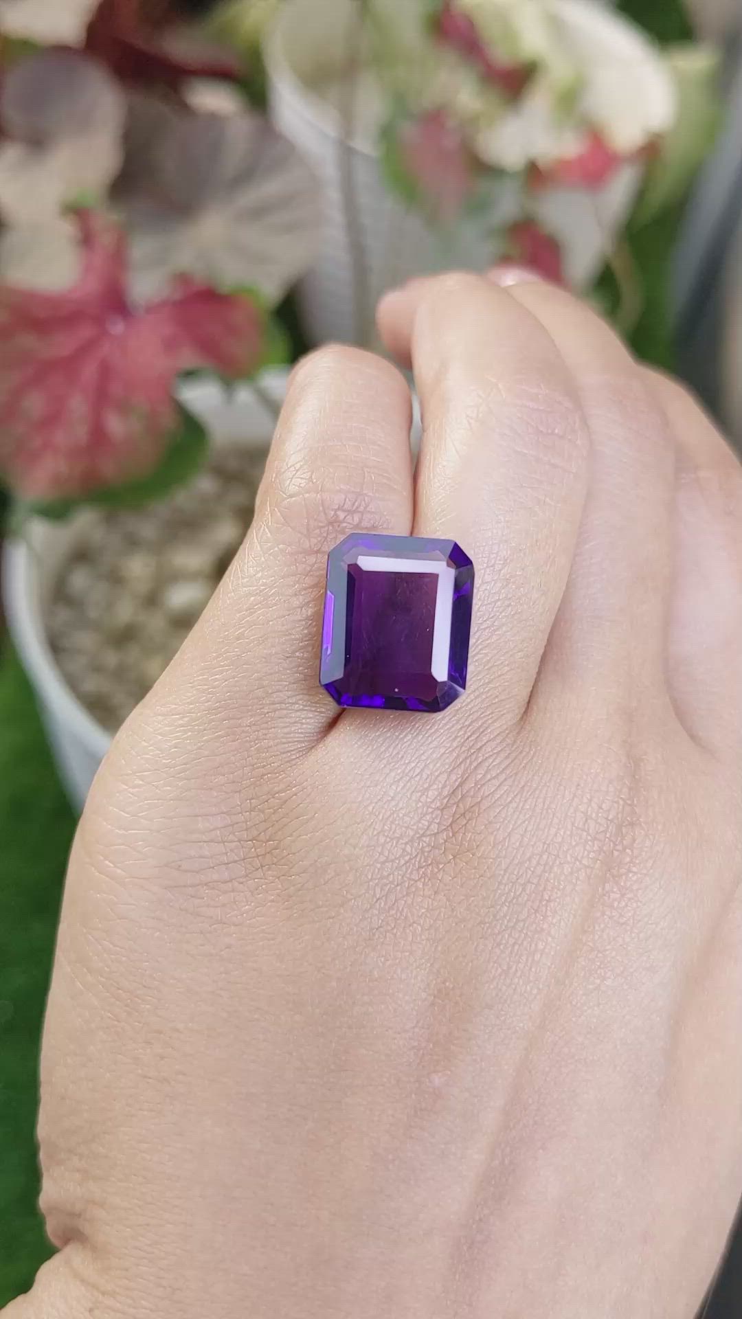 12.61 Ct. Purple Amethyst from Madagascar Size Video