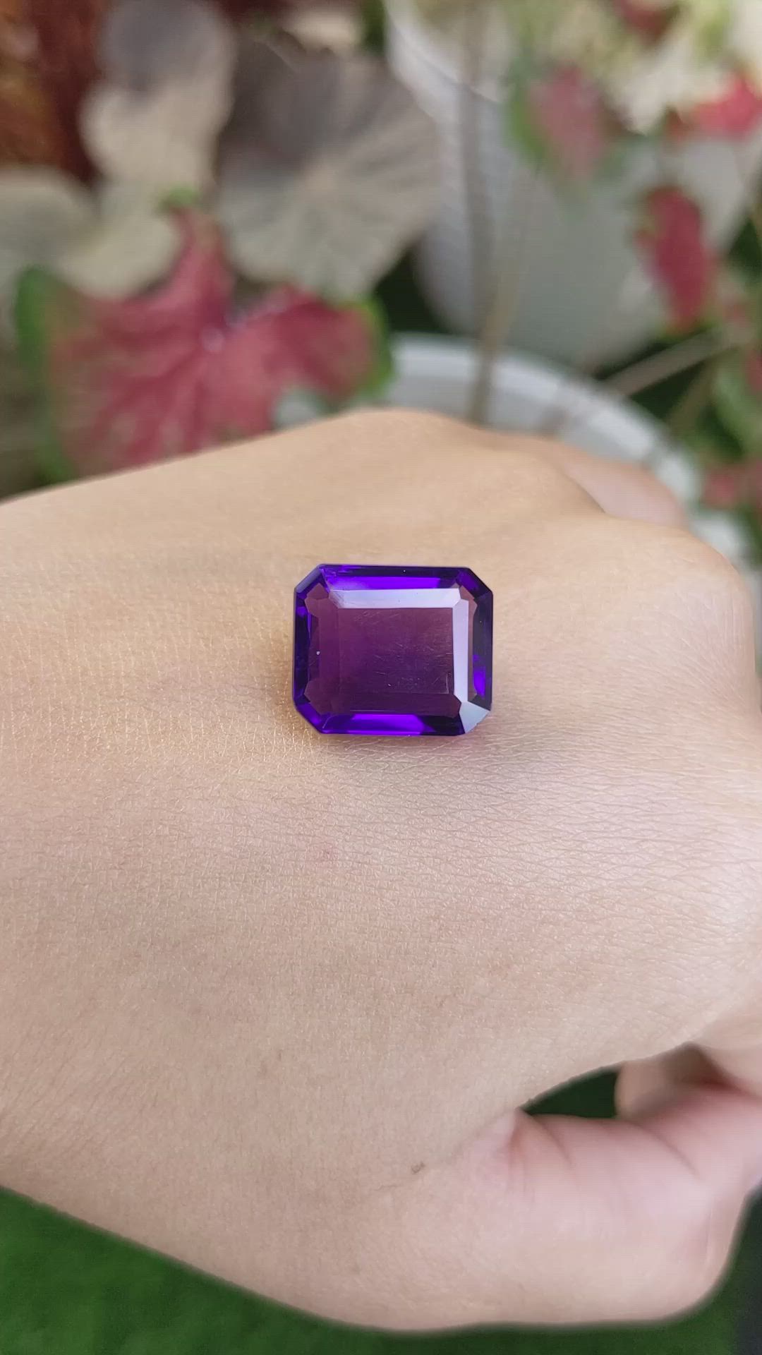 12.61 Ct. Purple Amethyst from Madagascar Size Video