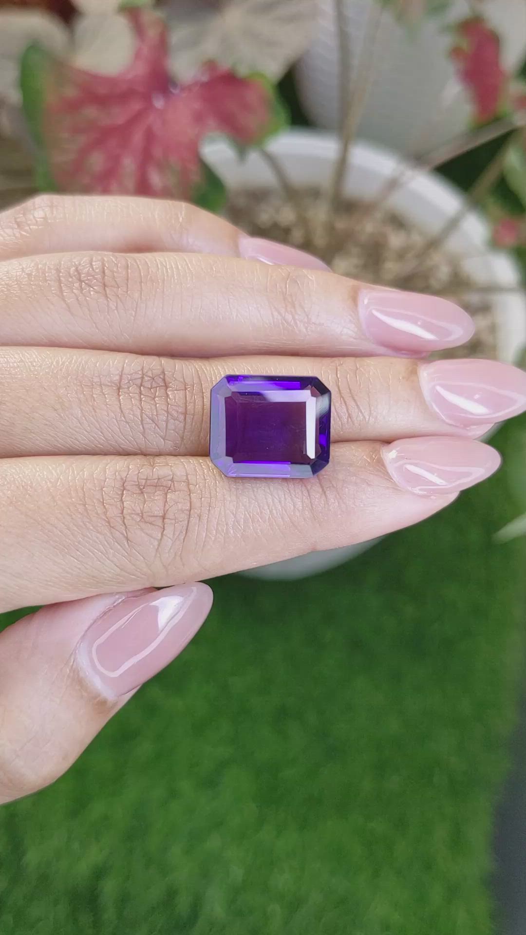 12.61 Ct. Purple Amethyst from Madagascar Size Video