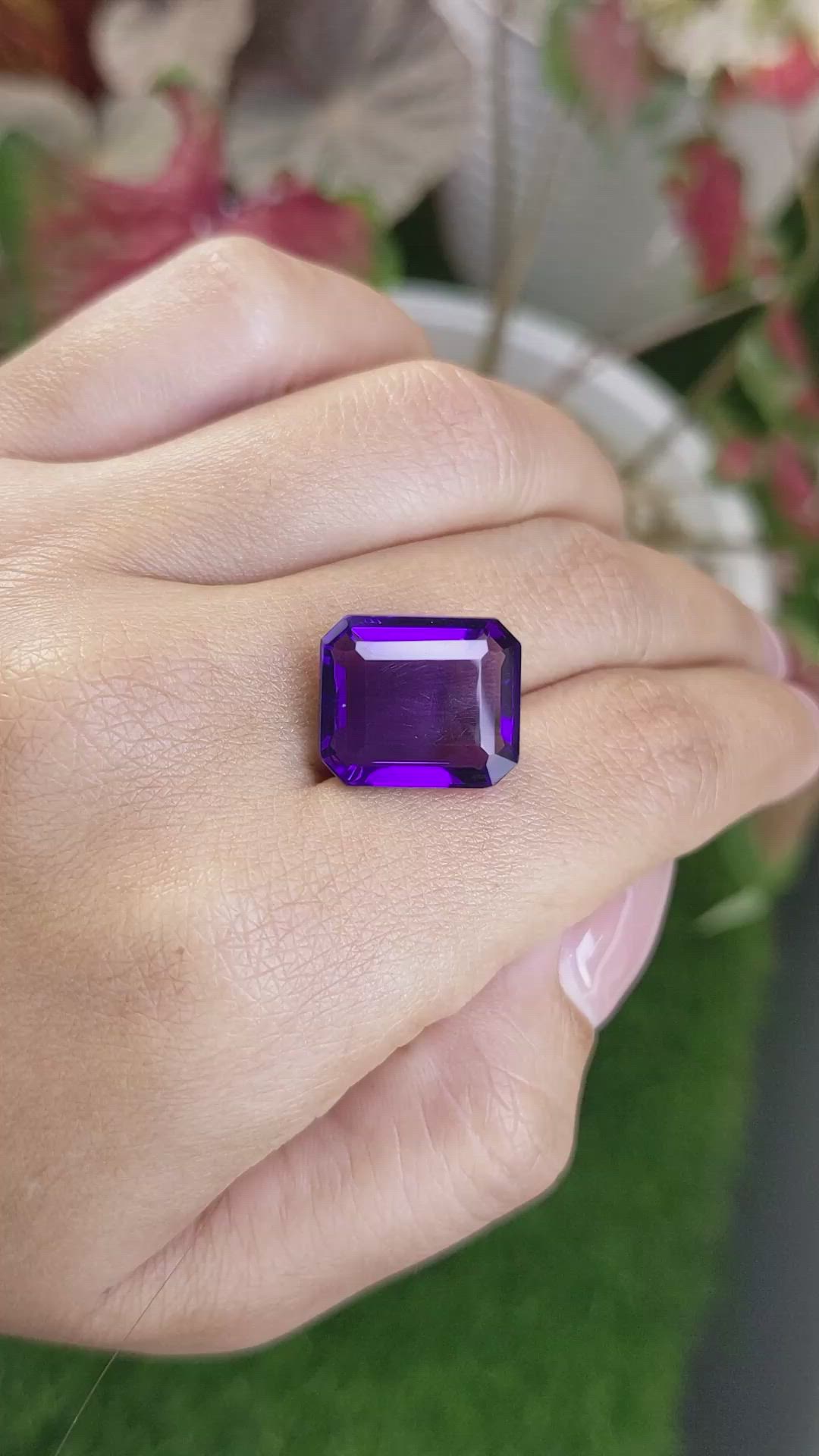 12.61 Ct. Purple Amethyst from Madagascar Size Video