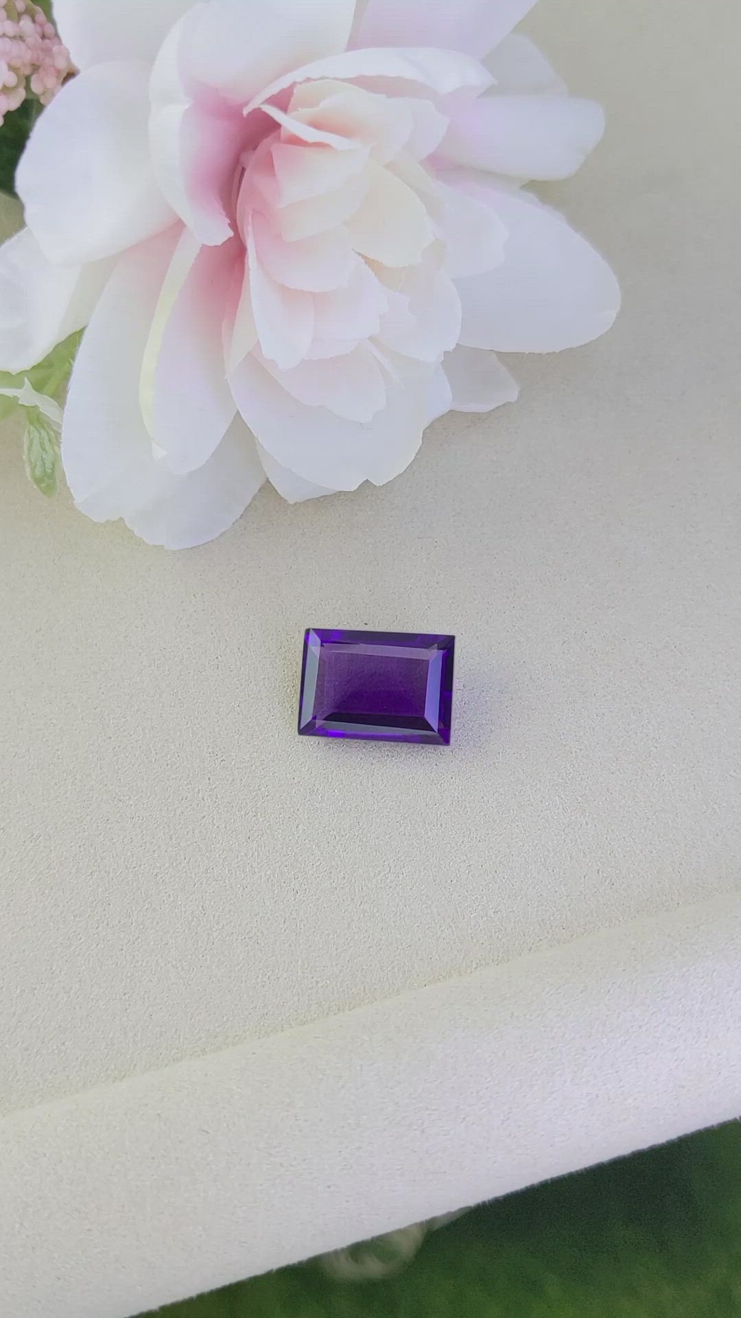 12.34 Ct. Purple Amethyst from Madagascar Size Video