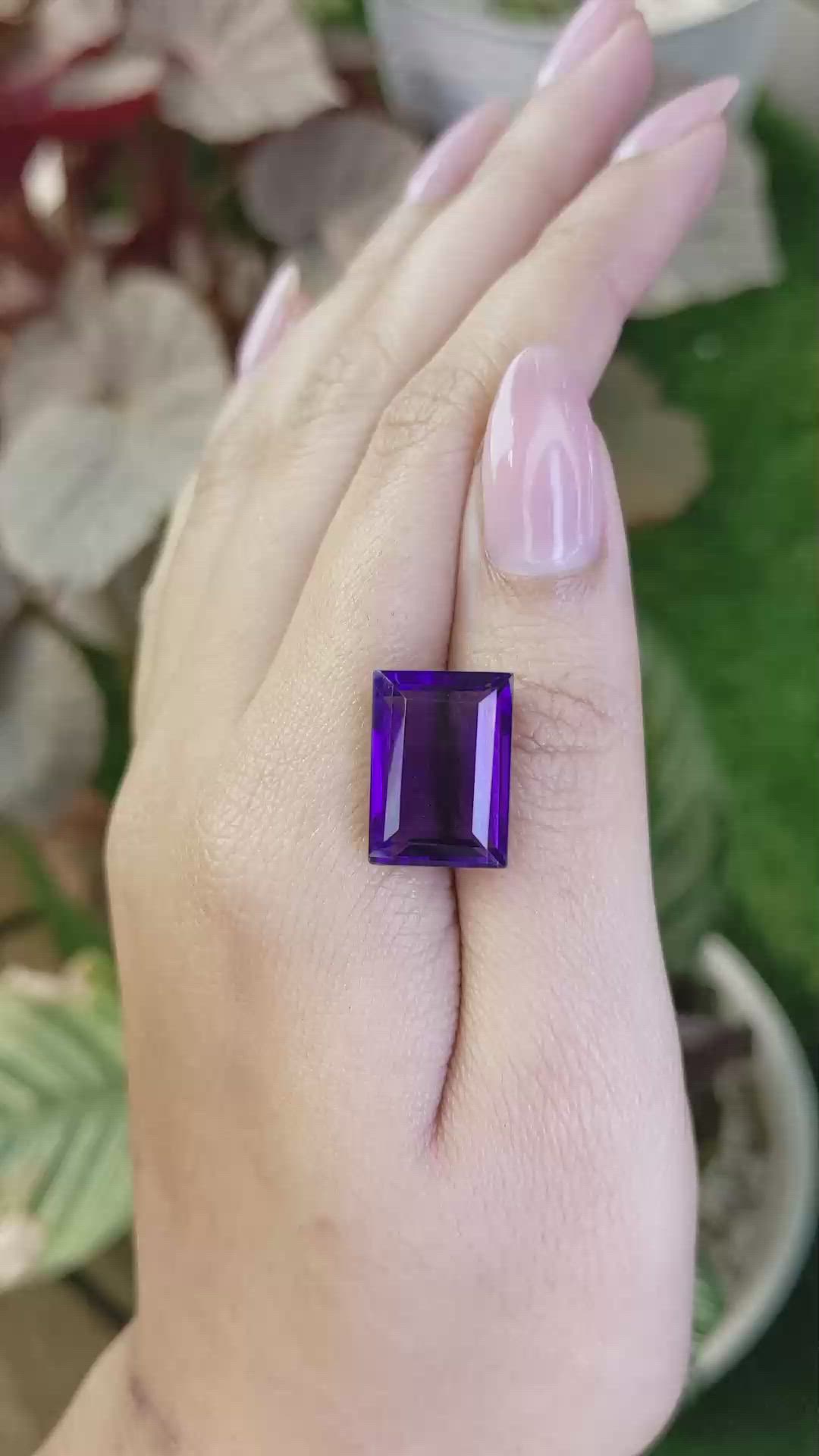 12.34 Ct. Purple Amethyst from Madagascar Size Video