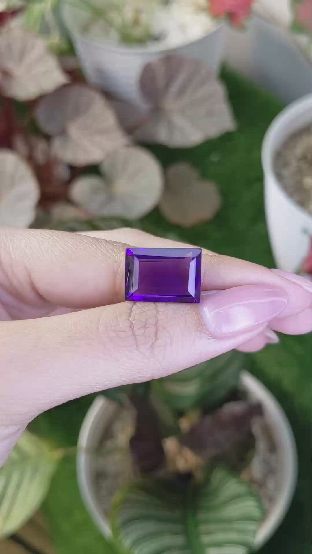 12.34 Ct. Purple Amethyst from Madagascar Size Video
