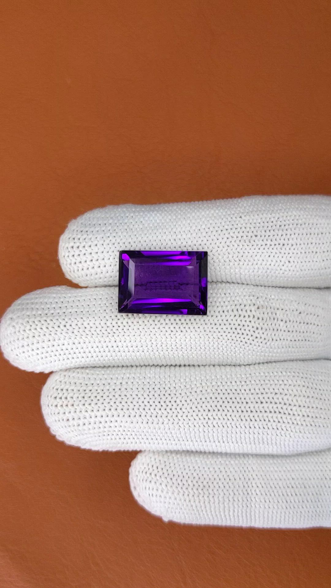 12.34 Ct. Purple Amethyst from Madagascar Size Video