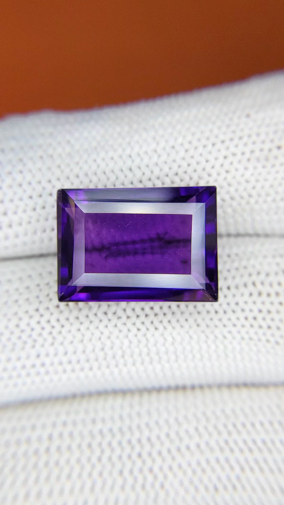 12.34 Ct. Purple Amethyst from Madagascar Size Video