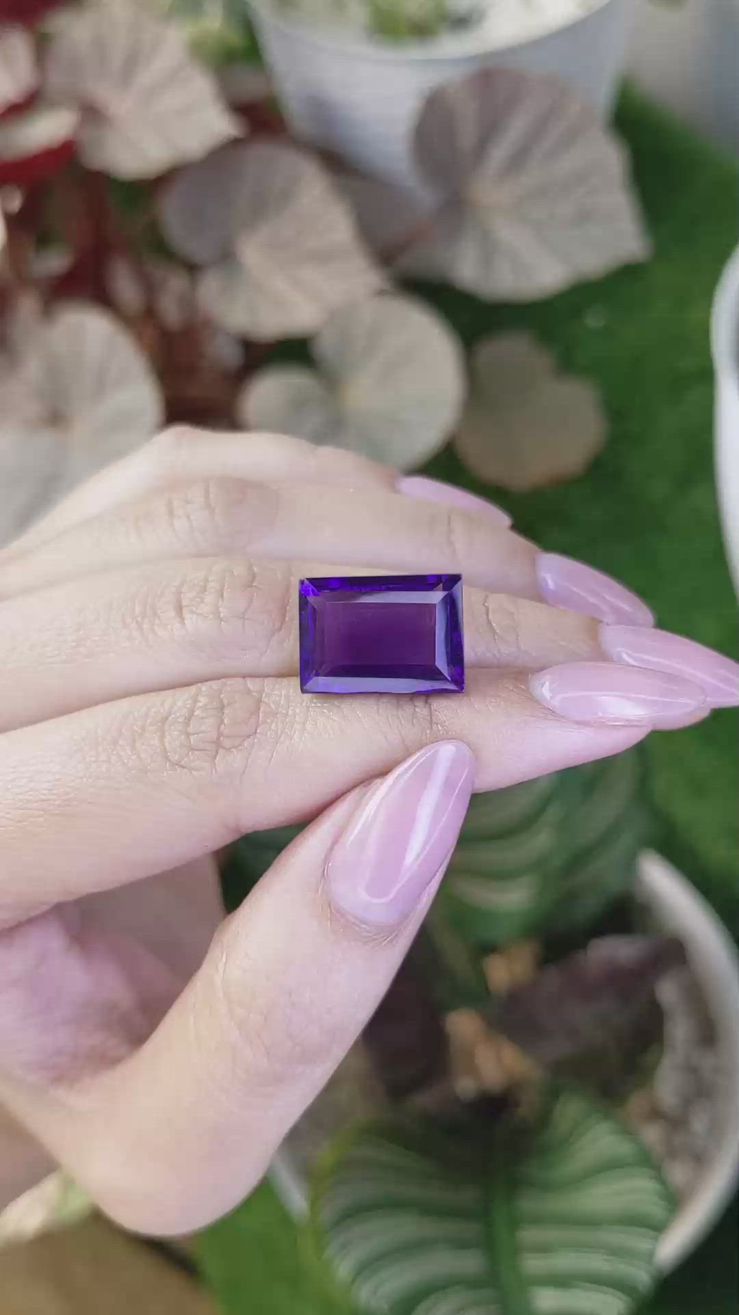 12.34 Ct. Purple Amethyst from Madagascar Size Video